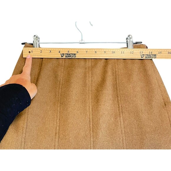 VTG Talbots Camel Hair Midi Skirt Preppy Old Money Capsule Academia 6 A Line - Picture 5 of 13